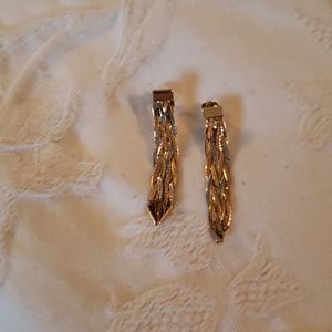 14k tri gold post earrings